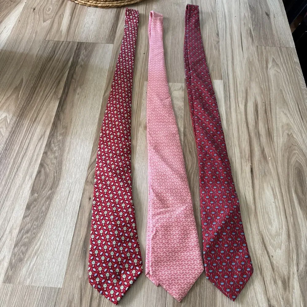 Vineyard Vines Novelty AOP Print Silk Neckties Ties Lot of 3